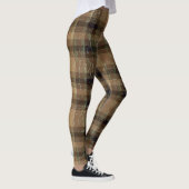 Crackle Plaid Sinaasappel en Bruine Leggings (Rechts)