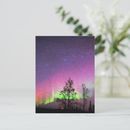 Crackle Texture Art Noorderlicht Sky Alaska Briefkaart (Staand voorkant)