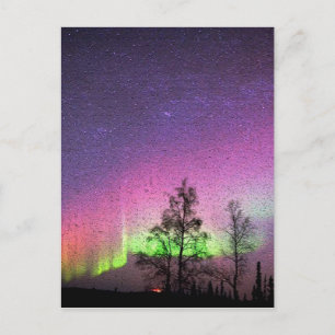Crackle Texture Art Northern Lights Sky Alaska Briefkaart
