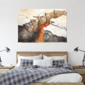 Cracks Aarde Droog Klimaat 3 van 4 Canvas Afdruk (Insitu (Slaapkamer))