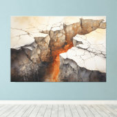 Cracks Aarde Droog Klimaat 3 van 4 Canvas Afdruk (Insitu (Houten vloer))