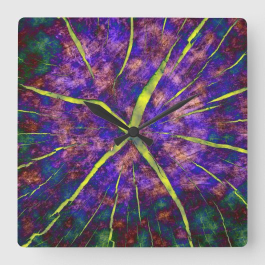 Cracks in time vierkante klok (Voorkant)