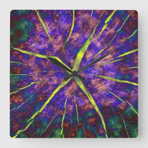 Cracks in time vierkante klok