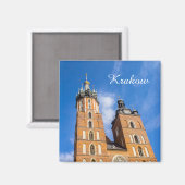 Cracovie, église St Marys, Pologne, aimant (Recto/Verso)
