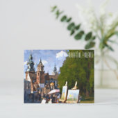 Cracovie Pologne Peinture à l'huile Carte postale  (Debout devant)