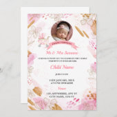 Cradle Ceremony Invitation Card, Carte Jour De Nam (Devant / Derrière)