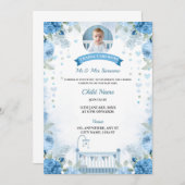 Cradle Ceremony Invitation Card Garçon, Jour de Na (Devant / Derrière)