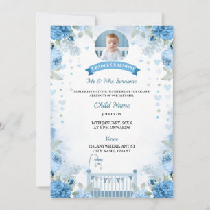 Cradle Ceremony Invitation Card Garçon, Jour de Na
