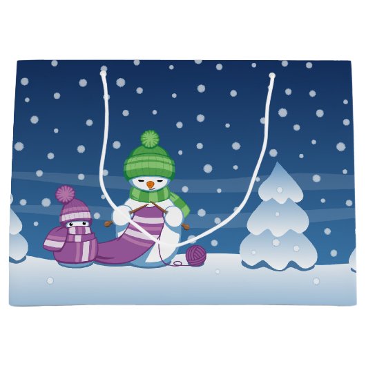 Craeth Snowman Knitting Scarf Groot Cadeauzakje (Voorkant)