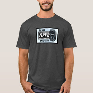 Craft Beer Brewer - Blauw zwart-wit-poppen T-shirt