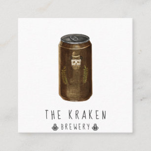 Craft Beer Cider Skull Sketch Square Visitekaartje