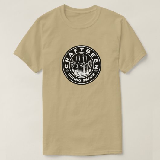 Craft Beer Connoisseur Black & White Hops T-shirt (Design voorkant)
