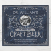  Craft Beer Custom Brewer Foto Blue Gray Bier Etiket (Enkel label)