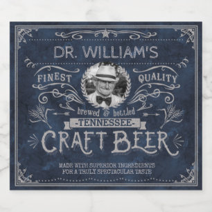 Craft Beer Custom Brewer Foto Blue Gray Bier Etiket
