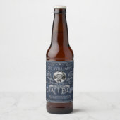  Craft Beer Custom Brewer Foto Blue Gray Bier Etiket (Voorkant)