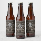  Craft Beer Custom Brewer Foto Name Brown Bier Etiket (Flessen)