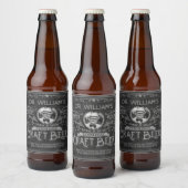  Craft Beer Custom Brewer Foto Name Gray Bier Etiket (Flessen)