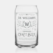 Craft Beer Custom Naam en Monogram  Look Blikvorm Glas (Voorkant)