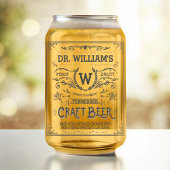 Craft Beer Custom Naam en Monogram  Look Blikvorm Glas