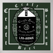 Craft Beer - Growler Green & White Oval Design Poster (Voorkant)