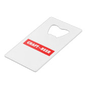 CRAFT~BEER KREDIETKAART FLESSENOPENER (Voorkant Gekanteld)