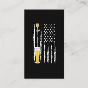 Craft Beer Love American Flag USA Brewery Visitekaartje
