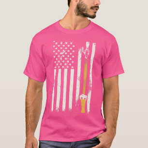 Craft Bier Op Tap Amerikaanse vlag T-shirt