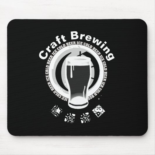 Craft Brewing, zwart & wit 2 Muismat (Voorkant)