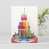 "Craft Cake" Birthday Party Invitation Kaart (Staand voorkant)