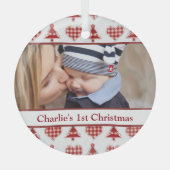 Craft Christmas Trees and Hearts Custom Photo Glas Ornament (Voorkant)