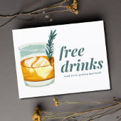 Craft Cocktail Funny Gratis Drinken Save the Date Aankondigingskaart