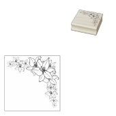 Craft deco lelie hoek 	rubberstempel (Gestempeld)