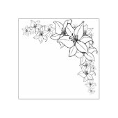 Craft deco lelie hoek 	rubberstempel (Afrduk)