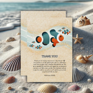 Craft Glitter Clown Fish Nemo Baby shower Bedankkaart