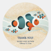 Craft Glitter Clown Fish Nemo Baby shower Ronde Sticker (Voorkant)