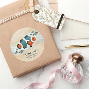 Craft Glitter Clown Fish Nemo Baby shower Ronde Sticker