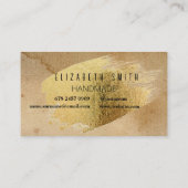 Craft Gold Texture Rustique Logo Carte de visite (Dos)