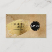 Craft Gold Texture Rustique Logo Carte de visite (Devant)