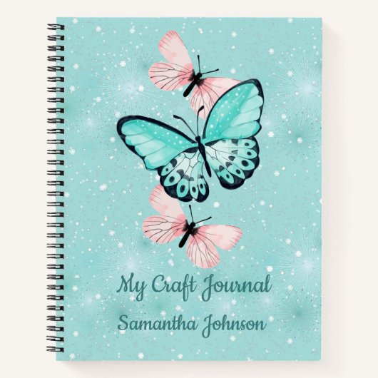 Craft Journal met Butterflies  tekst Notitieboek (Voorkant)