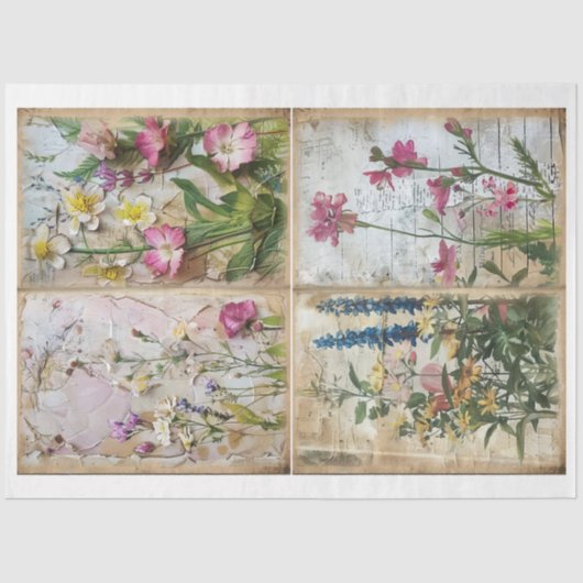 Craft Junk Journal Scrapbook Floral Achtergrond C Tissuepapier (Voorkant)