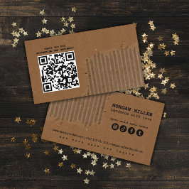 Craft karton gescheurd papier  visitekaartje