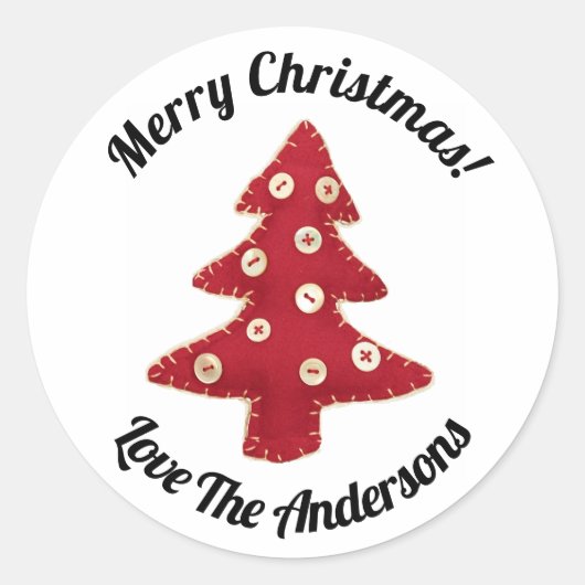 Craft kerstboom en Buttonnen op maat Ronde Sticker (Voorkant)