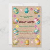 Craft Kleurrijke Bloemen Paaseieren Baby shower Kaart (Voorkant)