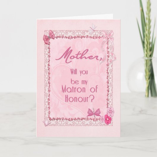 Craft look Matron of Honor uitnodiging voor moeder (Voorkant)
