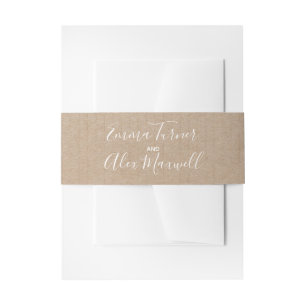Craft Paper-script   Weddenschap Belly Band Uitnodigingen Wikkel