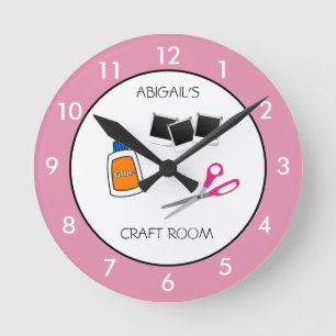 Craft Room Speciaal roze Ronde Klok