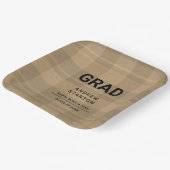Craft Tartan Plaid Modern Simple Boy Afstuderen Papieren Bordje (Gebogen)