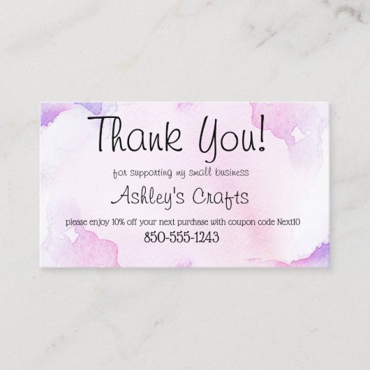 Craft Vinyl Hartelijk dank Visitekaartje (Voorkant)