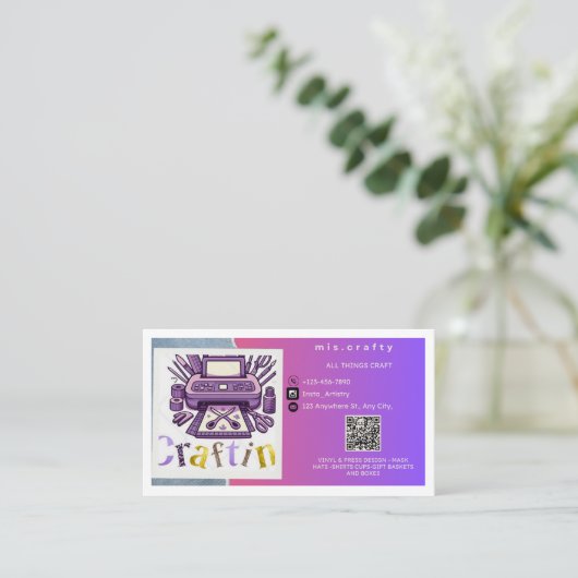 Craft Vinyl Visitekaartje (Staand voorkant)