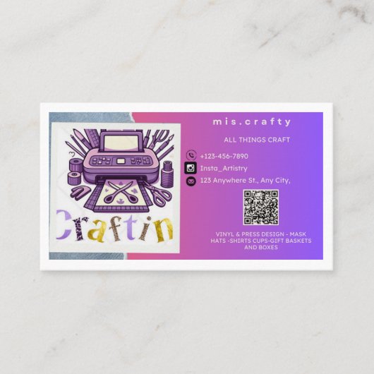 Craft Vinyl Visitekaartje (Voorkant)